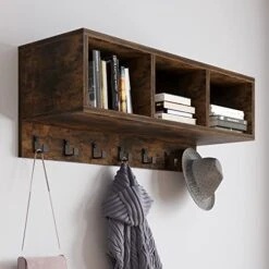 OUMOMY Coat Rack Shoe Bench Set, Hall Tree With Shoe Bench, Industrial Shoe Rack Bench With Coat Rack, 7 Hooks For Hallway Entryway, 5-in-1Design, Brown -Safavieh Furniture 41KahNFMZAL