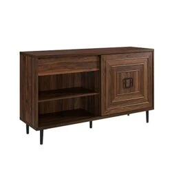 Walker Edison Mid-Century Modern Wood Kitchen Buffet Sideboard-Entryway Serving Storage Cabinet Doors-Dining Room Console, 52 Inch, Dark Walnut -Safavieh Furniture 41KmaL0jg0L