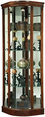 Howard Miller Marlowe Corner Curio Cabinet 680-529 – Hampton Cherry Finish, Four Glass Shelves, Five Level Display Case, No Reach Light, Adjustable Levelers 6 Howard Miller Marlowe Corner Curio Cabinet 680-529 – Hampton Cherry Finish, Four Glass Shelves, Five Level Display Case, No Reach Light, Adjustable Levelers - Image 6