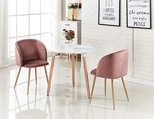 EGGREE Mid-Century Modern Accent Living Room Chair Upholstered Velvet Armchair Kitchen Dining Chair With Solid Steel Leg For Living Room Bedroom Reception Room Accent Furniture,Rose Pink 5 EGGREE Mid-Century Modern Accent Living Room Chair Upholstered Velvet Armchair Kitchen Dining Chair With Solid Steel Leg For Living Room Bedroom Reception Room Accent Furniture,Rose Pink - Image 5