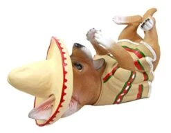 Ebros Gift Adorable Mexican Chihuahua Poncho Sombrero Decorative Wine Bottle Holder Rack Figurine
