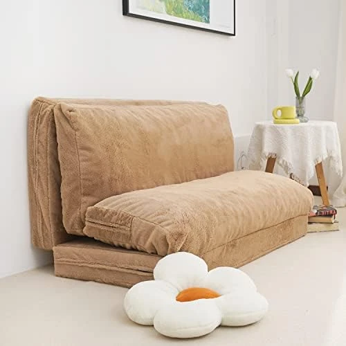 N&V Folding Matress Sofa Bean Bag, Foam Filling Folding Matress Sofa, Includes Removable And Machine Washable Cover, Soft Faux Fur (Pink) 8 N&V Folding Matress Sofa Bean Bag, Foam Filling Folding Matress Sofa, Includes Removable And Machine Washable Cover, Soft Faux Fur (Pink) - Image 8