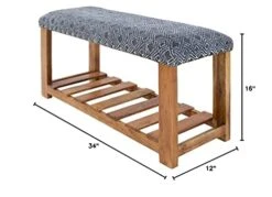 Artistic Weavers Aroha Global Bohemian Upholstered Bench, 16" H X 34" W X 12" D, Light Gray -Safavieh Furniture 41L6UZEs6VL