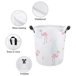 HoaMoya Collapsible Pink Flamingo And Pineapple Laundry Hamper Tropical Nursery Hamper Large Waterproof Clothes Toy Storage Basket Bin For Kids Boys Girls Bedroom Bathroom 9 HoaMoya Collapsible Pink Flamingo And Pineapple Laundry Hamper Tropical Nursery Hamper Large Waterproof Clothes Toy Storage Basket Bin For Kids Boys Girls Bedroom Bathroom -Safavieh Furniture 41LB1AUu1jL