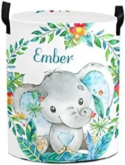 Cute Jungle Animals Personalized Laundry Basket Clothes Hamper With Handles Waterproof,Custom Collapsible Laundry Storage Baskets For Bedroom,Bathroom Decorative Large Capacity -Safavieh Furniture 41LF8GHIqyL. AC