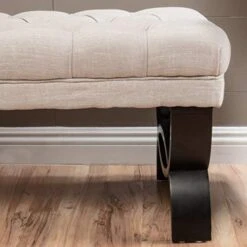 Christopher Knight Home Scarlett Tufted Fabric Ottoman / Bench, Light Beige -Safavieh Furniture 41LHUcq8JNL