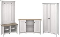 Bush Furniture Salinas Entryway Storage Set With Hall Tree, Shoe Bench And Accent Cabinets In Cape Cod Gray -Safavieh Furniture 41LIFOYUafL. AC