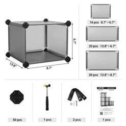 SONGMICS Shoe Rack, Space-Saving 15-Slot Plastic Shoe Storage Organizer Unit, Shoe Cabinet, Ideal For Entryway Hallway Closet Garage, 14.2 X 44.5 X 34.6 Inches, Grey ULPC445G01 -Safavieh Furniture 41LKVaQwBhL