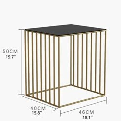 JGATW Nightstand Iron Art Storage Shelf End Table Creative Tea Desk Vintage Bedroom Living Room Ultra Narrow Nightstand Coffee Table For Living Room And Bedroom (Color : Gold) -Safavieh Furniture 41LV4To0kpL