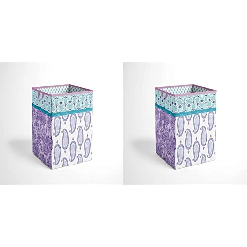 Bacati - Paisley Kids Storage (Collapsible Hamper 14 X 14 X 19 Inches, Lilac/Purple/Aqua) 14 Bacati - Paisley Kids Storage (Collapsible Hamper 14 X 14 X 19 Inches, Lilac/Purple/Aqua) - Image 14
