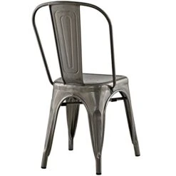 Modway Promenade Industrial Modern Steel Kitchen And Dining Room Chair In Gunmetal, One -Safavieh Furniture 41LduQYTMwL