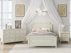 Harper & Bright Designs 3 Pieces Bedroom Set Full Size Platform Bed With Nightstand And Dresser, USB Port, Solid Wood Bedroom Furniture Set Perfect for Kids/Teens/Adults Bedroom (Antique White) 27 Harper & Bright Designs 3 Pieces Bedroom Set Full Size Platform Bed With Nightstand And Dresser, USB Port, Solid Wood Bedroom Furniture Set Perfect for Kids/Teens/Adults Bedroom (Antique White) -Safavieh Furniture 41LeCbeQzZL. AC