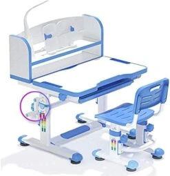 OLOTU Adjustable Kids Desk And Chair Set, Children Writing Table With LED Light ＆ Reading Board ＆ Drawer, Ergonomic Study Desk -Safavieh Furniture 41Lompx4HfL. AC