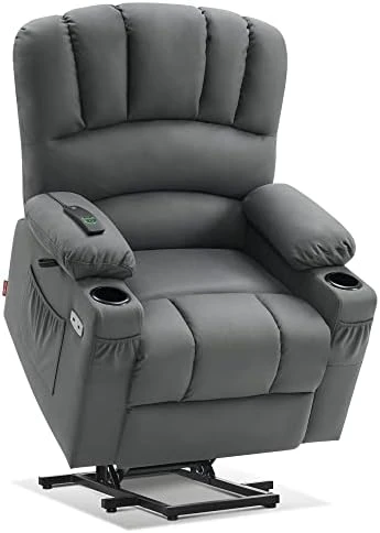 MCombo Electric Power Lift Recliner Chair Sofa With Massage And Heat For Elderly, Extended Footrest, Hand Remote Control, Cup Holders, USB Ports, 2 Side Pockets, Fabric 7095 9 MCombo Electric Power Lift Recliner Chair Sofa With Massage And Heat For Elderly, Extended Footrest, Hand Remote Control, Cup Holders, USB Ports, 2 Side Pockets, Fabric 7095 - Image 9