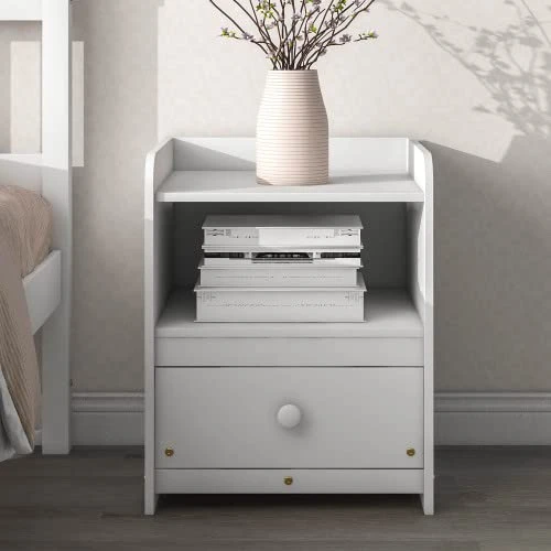 Aybihous3 Twin Bed With Headboard And Footboard For Kids, Teens, Adults,with A Nightstand,Wite (White) 4 Aybihous3 Twin Bed With Headboard And Footboard For Kids, Teens, Adults,with A Nightstand,Wite (White) - Image 4