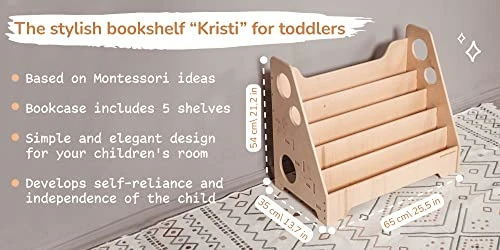 Woodandhearts Montessori Floor Bookshelf - Toddler Bookcase - Kids Wooden Storage - Nursery Frontfacing Bookshelf - Montessori Kids Furniture (Kristi) 3 Woodandhearts Montessori Floor Bookshelf - Toddler Bookcase - Kids Wooden Storage - Nursery Frontfacing Bookshelf - Montessori Kids Furniture (Kristi) - Image 3