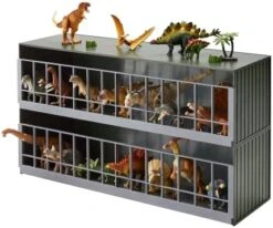Yamazaki Home Two-Tier Toy Dinosaur And Animal Display Storage Rack, Childrens' Toy Bin Organizer Box, Plastic, Stackable, No Assembly Req. -Safavieh Furniture 41MF7LF4JfL. AC
