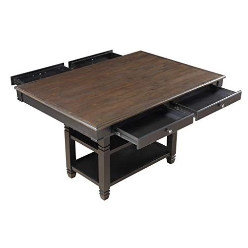 Homelegance 60" X 42" Two-Tone Counter Height Dining Table, Black/Natural 5 Homelegance 60" X 42" Two-Tone Counter Height Dining Table, Black/Natural - Image 5