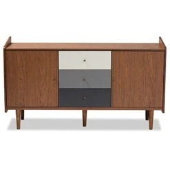 Baxton Studio Halden Sideboards And Servers, Walnut Brown/Grey -Safavieh Furniture 41Mbu5MXqoL