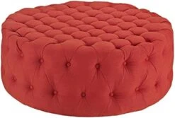 Modway Amour Fabric Upholstered Button-Tufted Round Ottoman In Azure -Safavieh Furniture 41MdKuvOFEL. AC