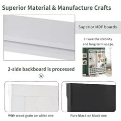 Hall Tree With Bench And Shoe Storage, Modern Hallway Coat Rack With Black Metal Hooks, Multifunctional Entryway Bench Hall Tree With Ample Storage Space For Living Room Hallway Bedroom, White -Safavieh Furniture 41MjmU3ibUL