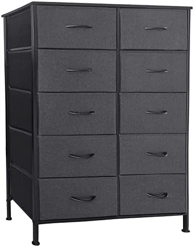 MuRealy Fabric Dresser With 10 Drawers - 2023 Upgraded Tall Storage Tower Fabric Drawer Dressers Chest For Bedroom, Closets, Nurseries With Maple Wooden Top And Easy Pull Handle(Light Grey) 4 MuRealy Fabric Dresser With 10 Drawers - 2023 Upgraded Tall Storage Tower Fabric Drawer Dressers Chest For Bedroom, Closets, Nurseries With Maple Wooden Top And Easy Pull Handle(Light Grey) - Image 4