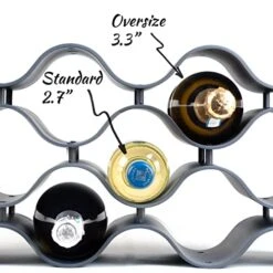 Bariboo Wave Wine Bottle Holder - Wine Rack Inserts For Cabinet That Fits 12 Bottles, Premium Plastic Countertop Wine Rack (Black, XL) -Safavieh Furniture 41MsEMlmnQL