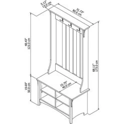Bush Furniture Salinas Hall Tree With Storage Bench, Cape Cod Gray -Safavieh Furniture 41NAOInG0jL