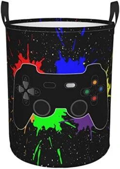 Gbuzozie 62l Round Laundry Hamper Game Joystick Storage Basket Waterproof Coating Organizer Bin For Nursery Clothes Toys -Safavieh Furniture 41NCNbs9ncL. AC