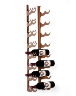 Di Prima Usa Wine Rack Wall Mounted For Wine Bottles - Luxury Metal Wine Rack Mount - Long-Lasting Hanging Wine Rack For Wall Mount, Cellar, Kitchen, Living Room - Double Depth Row – 16 Bottles