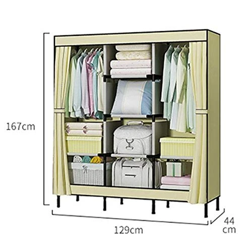 N/A Dustproof Storage Cabinet Folding Oxford Cloth Wardrobe Closet Bedroom Furniture (Color : Black) 2 N/A Dustproof Storage Cabinet Folding Oxford Cloth Wardrobe Closet Bedroom Furniture (Color : Black) - Image 2