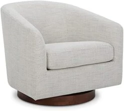 CHITA Swivel Accent Chair Armchair, Round Barrel Chairs In Performance Fabric For Living Room Bedroom, Ivory -Safavieh Furniture 41NK1RJw9YS. AC