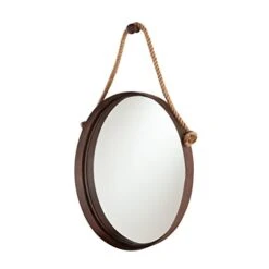 SEI Furniture Melissa Round Decorative Wall Mirror, Rust