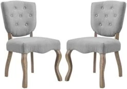 Modway Array French Vintage Tufted Upholstered Fabric Four Dining Chairs In Beige -Safavieh Furniture 41NVP6ArQLL. AC