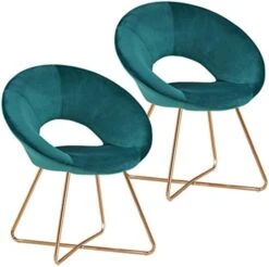 Duhome Modern Accent Velvet Chairs Dining Chairs Single Sofa Comfy Upholstered Arm Chair Living Room Furniture Mid-Century Leisure Lounge Chairs With Golden Metal Frame Legs Set Of 2 Grey -Safavieh Furniture 41NWhDo2b1L. AC