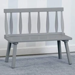 Delta Children Kids Wooden Windsor Bench, Grey