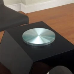 BOWERY HILL Contemporary Tempered Glass Top Double Pedestal Dining Table In Black -Safavieh Furniture 41NY0aEVjbL