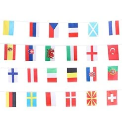 MatureGirl Flag European String Cup Flags Pennant Banner Championship 24 String European Decoration & Hangs Pan Christmas Ornament (Multicolor, One Size)