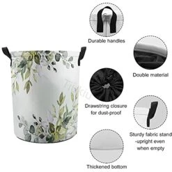 Elegant Eucalyptus Greenery Laundry Baskets, Collapsible Hamper Storage With Handle, Oxford Cloth Laundry Hamper,For Toy Organizer Bins,Gift Baskets, Bedroom, Clothes, Nursery,Kids,Boys 17 Elegant Eucalyptus Greenery Laundry Baskets, Collapsible Hamper Storage With Handle, Oxford Cloth Laundry Hamper,For Toy Organizer Bins,Gift Baskets, Bedroom, Clothes, Nursery,Kids,Boys -Safavieh Furniture 41Ng2XTY13L