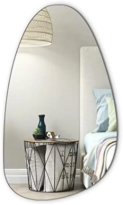 WOODWORTH Irregular Mirror Decor For Living Room Bedroom Entryway, Wall Mounted Frameless 20 X 33 Inch Mirror For Wall Decor (Triangle) -Safavieh Furniture 41Nj jvalyL. AC