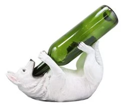 Ebros Lifelike Purebreed Pedigree Canine German Shepherd Dog Wine Bottle Holder Figurine As Kitchen Wine Cellar Countertop Centerpiece Home Decor Accent Dogs Puppies Statue (White)