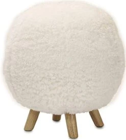 CRITTER SITTERS 19-in.-Seat Height Plush Gray Pouf Ottoman With 4 Spindle Legs - Furniture For Nursery, Bedroom, Playroom, And Living Room Decor -Safavieh Furniture 41O0mwQ2KLL. AC