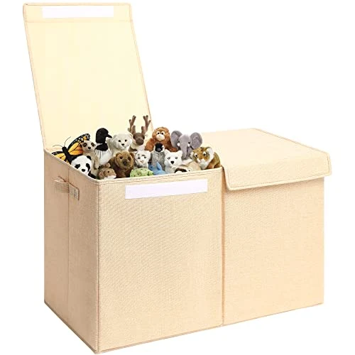 Hibobi Large Toy Box With Double Flip-Top Lid, Collapsible Sturdy Toy Chest Storage Bins With Handles, Toy Storage Organizer For Kids Boys Girls Nursery,Playroom,Bedroom, 24.5"x13"x16", Gray 8 Hibobi Large Toy Box With Double Flip-Top Lid, Collapsible Sturdy Toy Chest Storage Bins With Handles, Toy Storage Organizer For Kids Boys Girls Nursery,Playroom,Bedroom, 24.5"x13"x16", Gray - Image 8