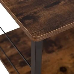 3 Tier Kitchen Microwave Cart, Microwave Stand On Wheels, Coffee Cart With Storage, Rolling Bakers Rack Workstation Shelf With 10 Hooks (24 X 16 X 29 Inches, Rustic Brown) -Safavieh Furniture 41OGPl9yxLL