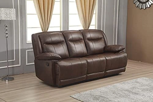 Betsy Furniture Bonded Leather Reclining Sofa Couch Set Living Room Set 8006 (Grey, Glider Chair) 4 Betsy Furniture Bonded Leather Reclining Sofa Couch Set Living Room Set 8006 (Grey, Glider Chair) - Image 4