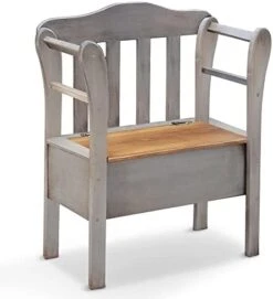 Peaceful Classics Bench With Storage - Small Wooden Storage Bench For Entryway, Hallway, Mudroom, Farmhouse, Bedroom, & Living Room, Amish Handmade Furniture Storage Organizer, Mocha -Safavieh Furniture 41OLDASvl7L. AC