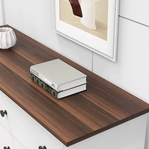 LYNSOM White Dresser For Bedroom, Modern 6 Drawer Double Dresser With Deep Drawers And Gold Knobs, Wood Storage Chest Of Drawers For Living Room, Office 6 LYNSOM White Dresser For Bedroom, Modern 6 Drawer Double Dresser With Deep Drawers And Gold Knobs, Wood Storage Chest Of Drawers For Living Room, Office - Image 6