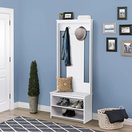 Saint Birch Wood White Wide Hall Tree With Bench And Shoe Storage SBLT8393HTWH 2 Saint Birch Wood White Wide Hall Tree With Bench And Shoe Storage SBLT8393HTWH - Image 2