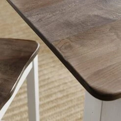 5 Piece Solid Maple Wood Dining Room Set | Full Kitchen Table Set With Table And 4 Chairs | Brown And White Rectangle Table With Eased Edge And Distressing, Extendable Table Length | Handmade In USA -Safavieh Furniture 41OTUcJ84sL 1