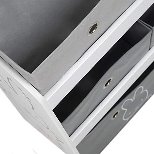 Roba Miffy® Play Shelf - Bunny Grey Children's Multi-Bin Toy Organizer, Shelf Storage Cabinet With 5 Fabric Boxes, Boys & Girls 4 Roba Miffy® Play Shelf - Bunny Grey Children's Multi-Bin Toy Organizer, Shelf Storage Cabinet With 5 Fabric Boxes, Boys & Girls - Image 4